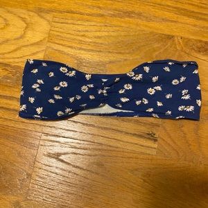 Like New American Apparel Blue Floral Bandeau